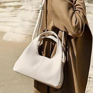 Neiman Marcus Off-White Vegan Leather Crossbody Bag